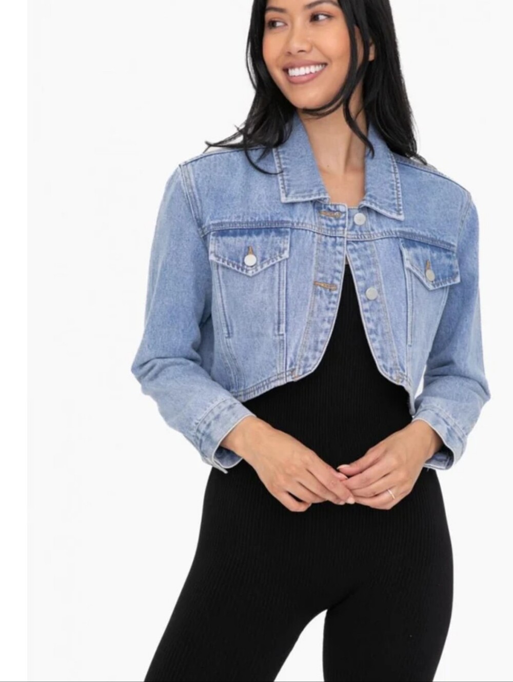 NWT West Of Melrose Bolero Cropped Denim Jacket - M